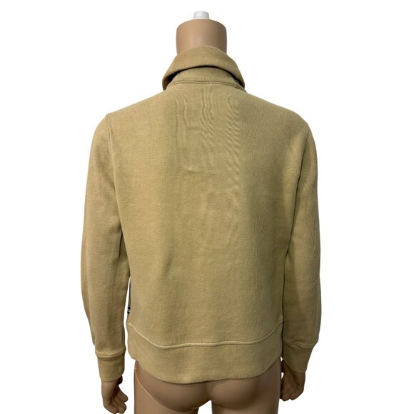 Nautica Men's Sweater Vtg Tan M  2-Button Cotton Shawl Collar Logo Long Sleeve - Picture 11 of 16